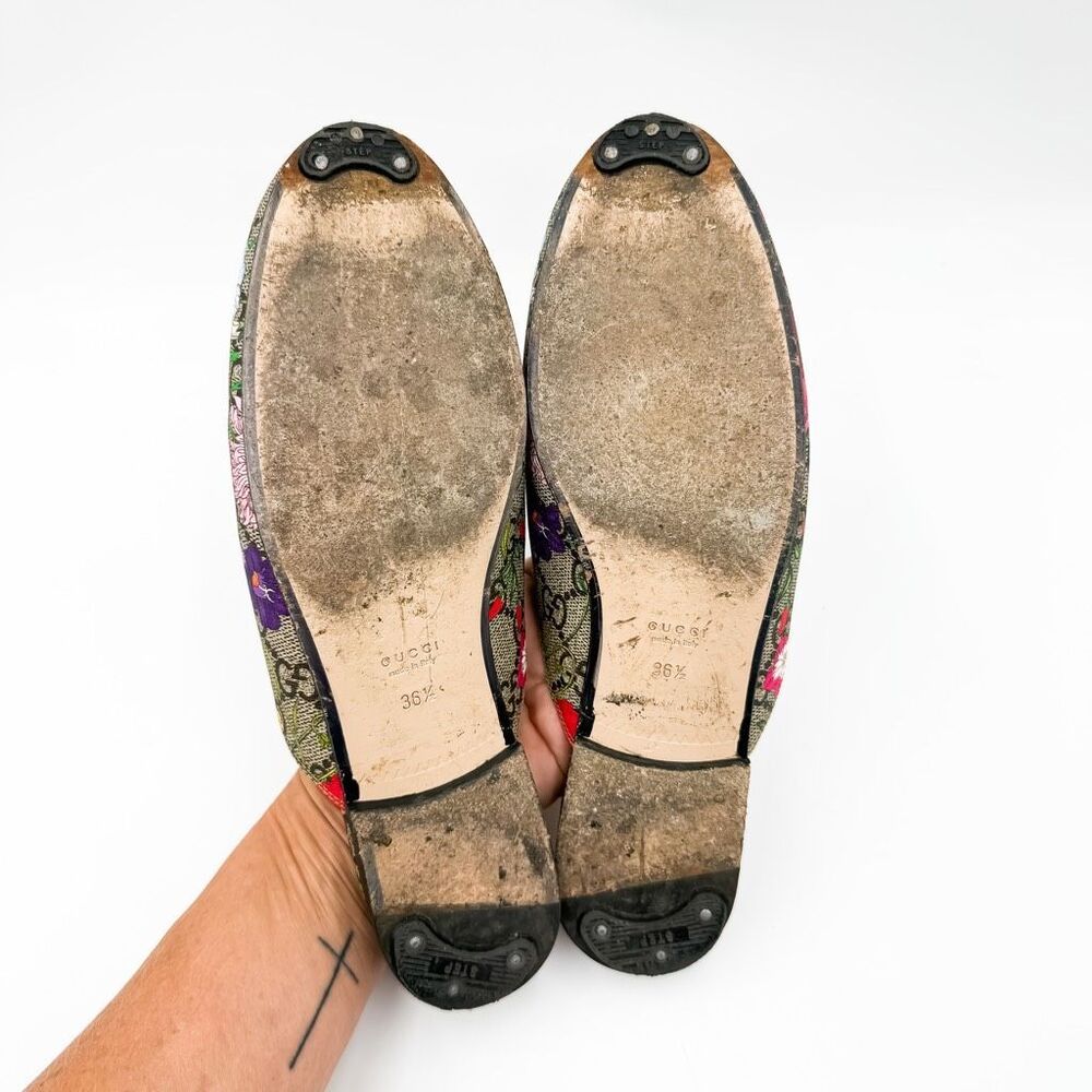 Gucci Princetown GG Horsebit Supreme Canvas Floral Loafers EU 36.5 US 6.5 - Picture 11 of 14